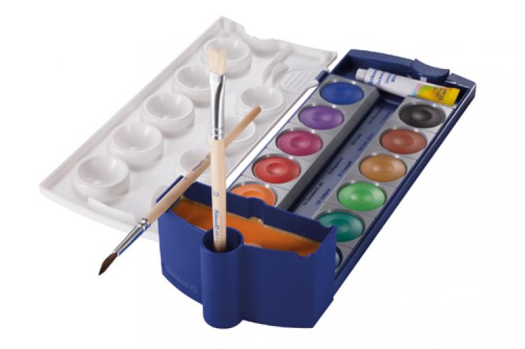 Pelikan Wasserbecher mit Pinselhalter, Blau